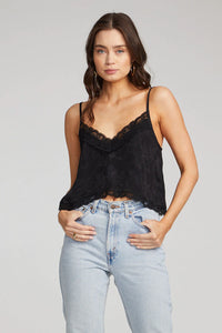 black lace trimmed cami 