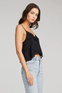 black lace trimmed cami 